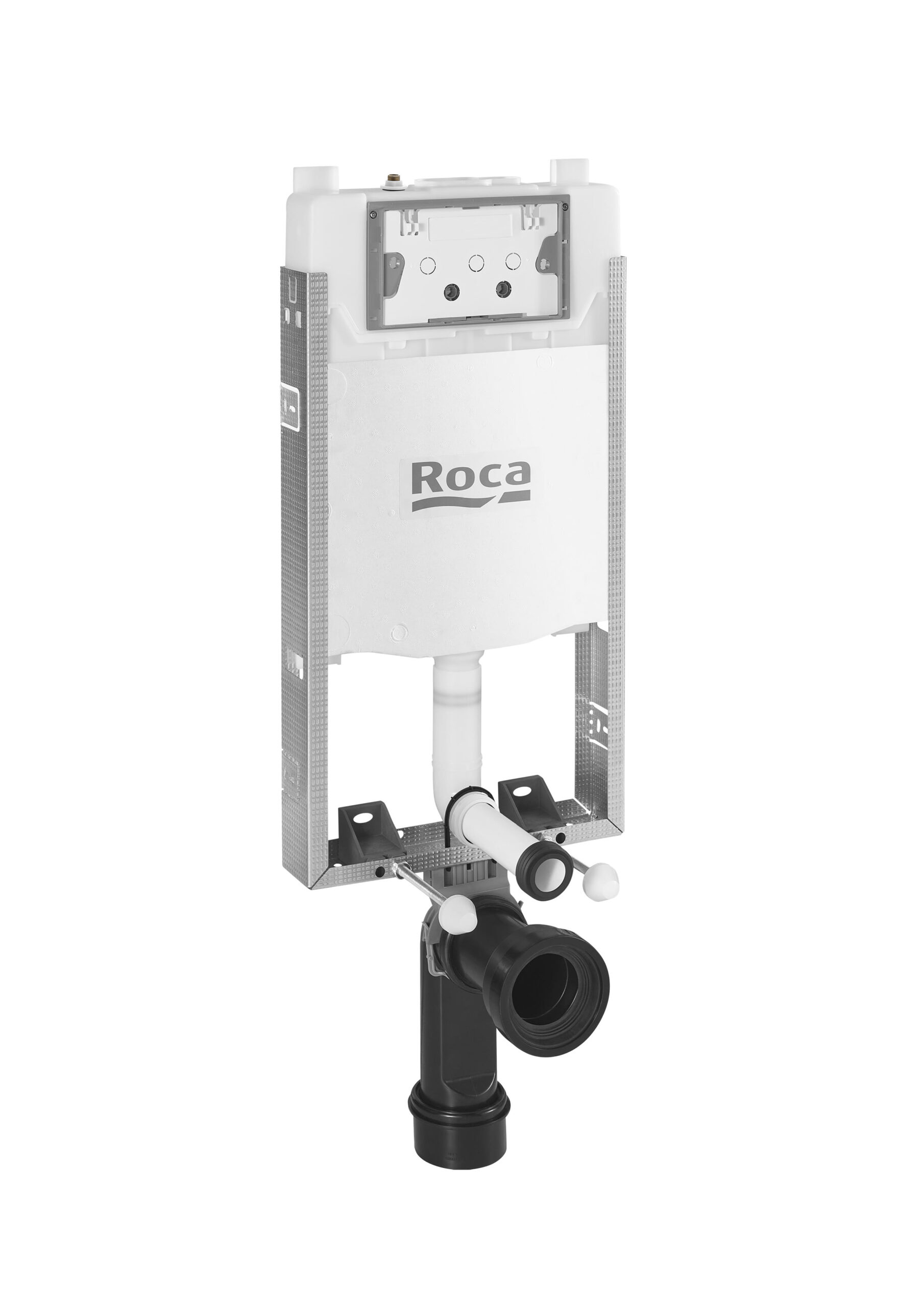 Roca Active WC One - Rezervor compact încastrat pentru WC suspendat, mecanism cu dublă acționare (6/3, 4.5/3 și 4/2 litri), accesorii de instalare incluse. Cot Ø90/110 mm, setare din fabrică 4,5/3 litri.